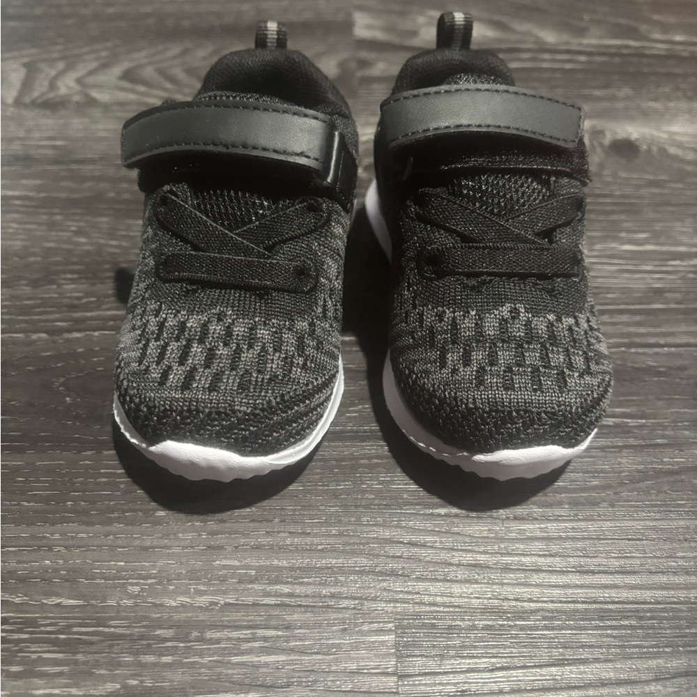 Black and White Slip-On Sneakers with Velcro Straps